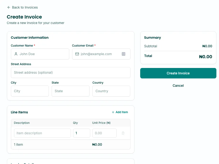 Invoices in ZevPay